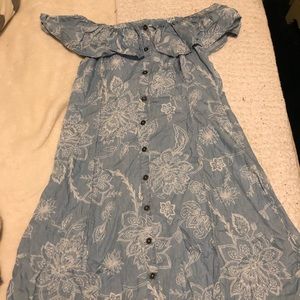 Of the shoulder Jean Dress